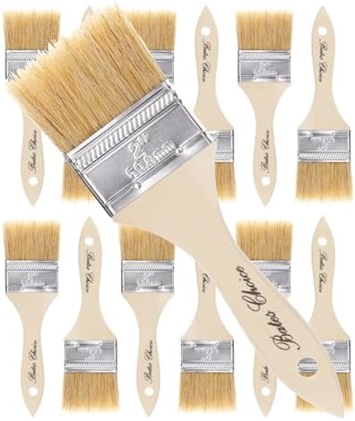 Bates- Chip Paint Brushes, 2 Inch, 12 Pack, Chip Brush, Natural Bristle Paint Brush for Wood, Paint
