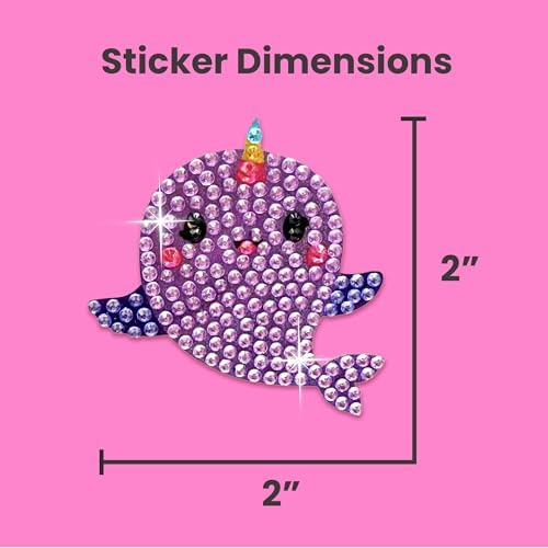 StickerBeans® Rhinestone Stickers - Whimsical Sticker Pack, 2” x 2” Each, Unique Sparkly Cut-to-Shape for Collecting, Trading, Decorating Laptops, Phone Cases, Scrapbooks