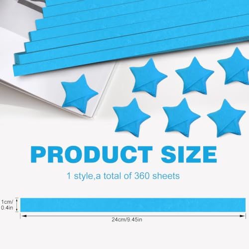 FoDau770 Solid Color Star Paper Strips - 360 Sheet, Royal Blue