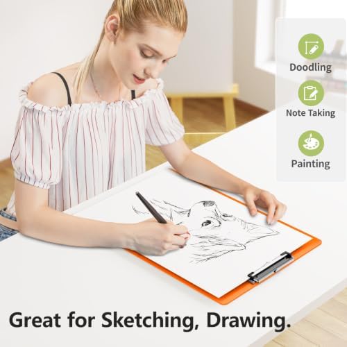 Extra Large Clipboard, 11 x 17 Orange Plastic Drawing Board