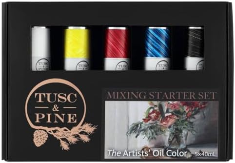 Tusc & Pine Artist Oil Paint - 40 ml Set of 5 - Mixing Colors - Non-Yellowing, Rich & Creamy Consistency, Maximum Pigment Load, Small Batch Milled Oil Paints Developed for Professional Artists