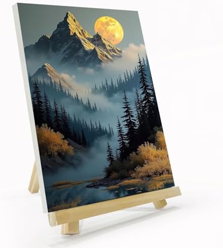JOOZ Mountain Framed Paint by Numbers Kit for Adults 8x12 Inch