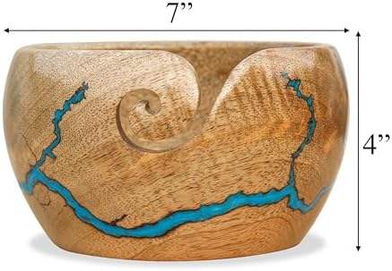 wooden yarn bowls for crocheting | yarn holder for crocheting | crochet yarn bowl | knitting bowl | large crochet bowls for yarn (Size-(7*4) inch)