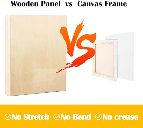 Falling in Art 2 Pack 11x14'' Unfinished Gallery Birch Wood Canvas Panels | 1 1/2" Deep Art Cradle Boards for Acrylic Painting, Pouring and Burning