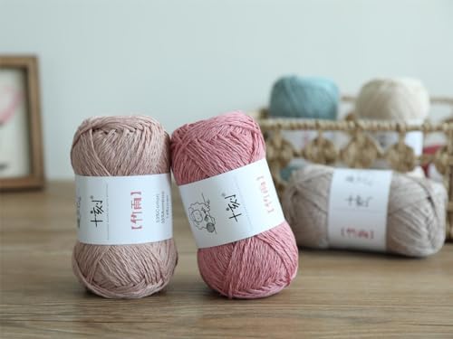 Cotton, Bamboo,Linen Blended Yarn 2 Skeins 50g/1.76oz- 05 Catalpa Wood