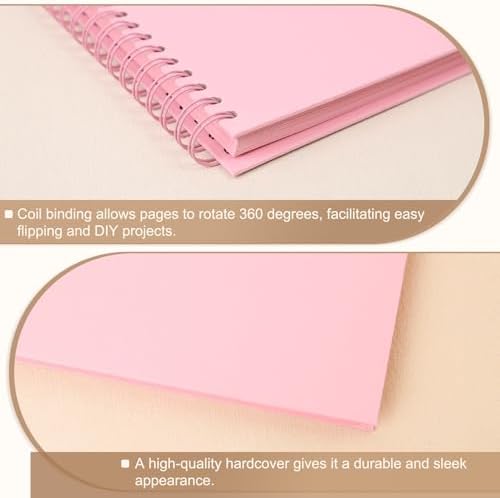 Scrapbook Album 10x10 Inches 100 Pages Hardcover Kraft Paper Pink