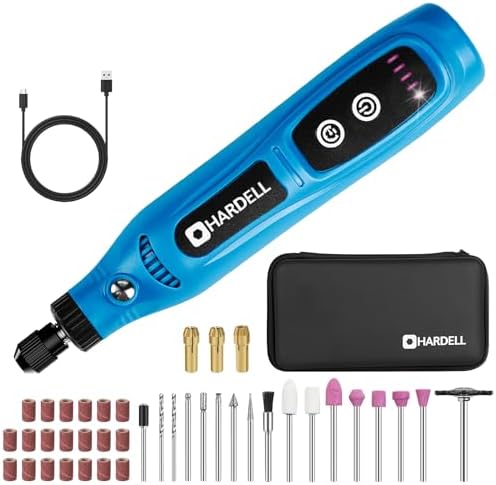 HARDELL Mini Cordless Rotary Tool 4V, 5-Speed 42pcs DIY Craft Tool Kit
