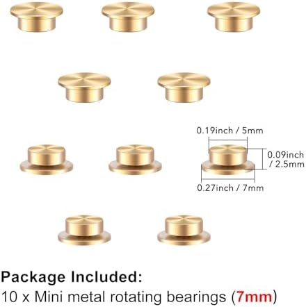 CYFUN DESIGN 10 Pcs Mini Metal Rotating Bearings for Card Making DIY Handmade Crafts Paper Cards Scrapbooking Crafting, 360°Rotation Charm Bearing Spinner Art Tool Nail Rings Jewelry Rotating Tools