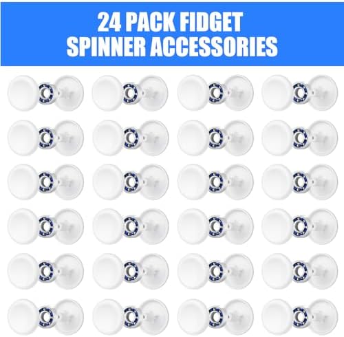 NiArt Fidget Spinner Bearings with Caps 24 Pack, Chrome Steel DIY Set