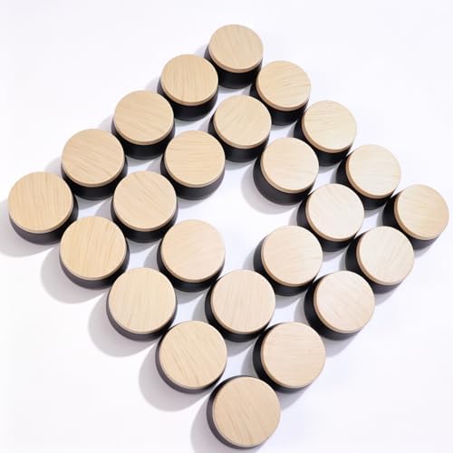 24 Pack 8 oz Candle Tins, Matte Black Metal Candle Jars with Wood Grain Lids, Empty Candle Containers Bulk for Candle Making Supplies, DIY Crafts, Storage & Gifts, Shatterproof Travel Vessels
