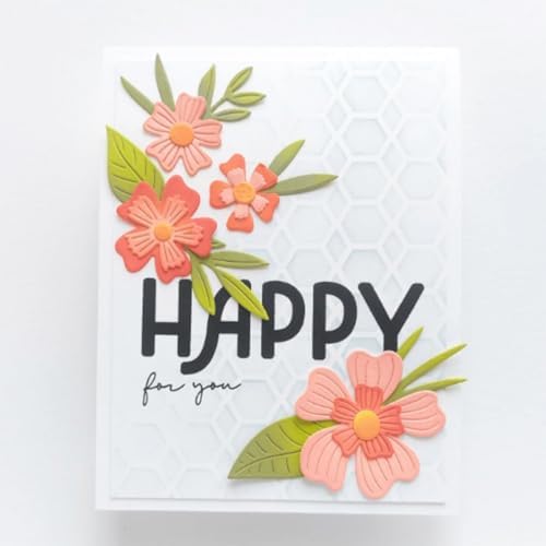 Scrapbooking Die-Cuts, Layer Frame Net Set Metal Cutting Dies for Card Making, Paper Craft Template, Background Embossing Stencils, DIY Album Décor (Flower Set C-11.4x11.3cm)