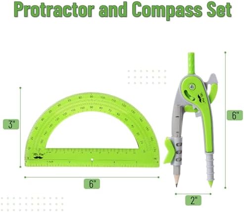 Mr. Pen- Geometry Compass and Protractor Set, 6 Inch Compass