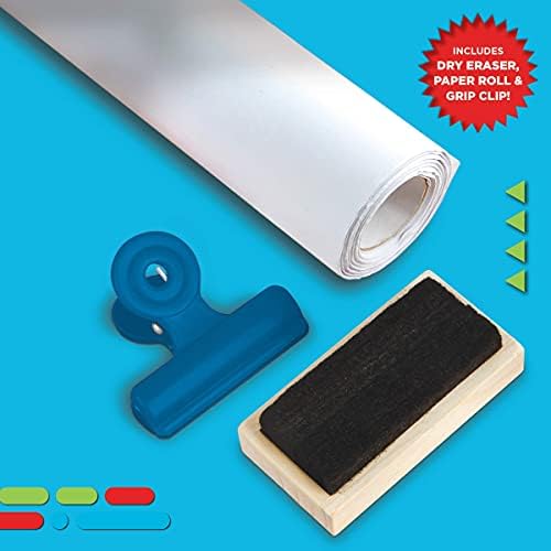 Discovery™ 3-in-1 Tabletop Dry Erase Chalkboard Painting Art Easel, Includes Paper Roll and Oversized Clip, 17 x 15 Inch Wood Frame, Perfect for Children 3+ | Foldable/Portable for Countertop Play