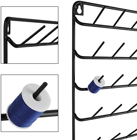 YBING Thread Holder Wall, 2 Pack 54 Spools Thread Rack, Black