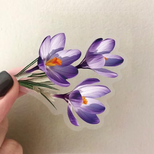 50Pcs Violet Flower PET Stickers Set
