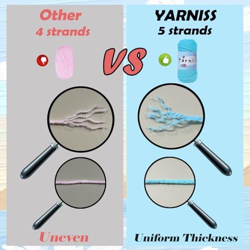 Yarniss 100% Acrylic Crochet Yarn Kit,1760 Yards Medium Worsted Yarn