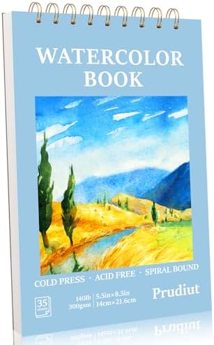 35 Sheets Watercolor Paper Pad 5.5 x 8.5 in, 140 Lb Cold Press, Spiral