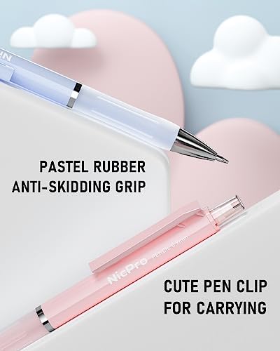 Nicpro 3PCS Pastel Mechanical Pencil Set, 0.9 Mechanical Pencil