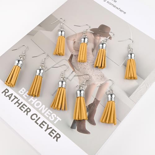 Tassels for Jewelry Making 150 Pieces Beige Leather Tassels Bulk 38mm Silver Cap Keychain Charms with 50pcs Jump Rings for DIY Jewelry Keychain Blanks Bracelet Crafting Supplies