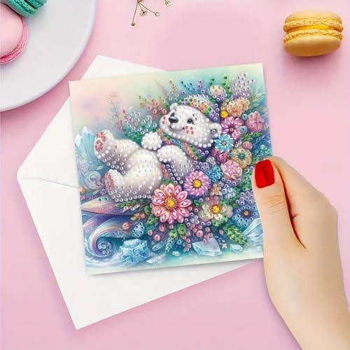 DDGYP 6 Pack Diamond Art Cards with Envelopes, 5.9x5.9 Inch Folded
