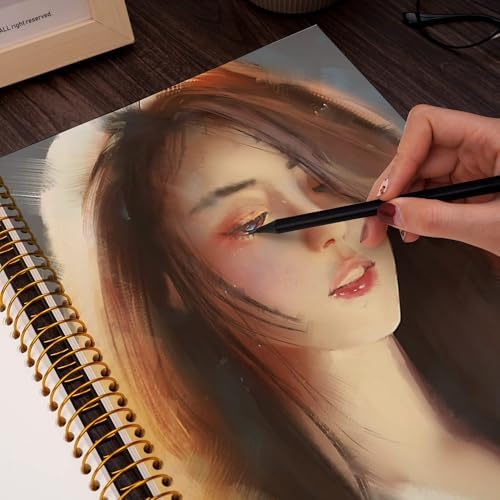 Hardcover Sketchbook for Drawing Spiral Sketch Book for Adult Kids 8.5 x 11 | 100gsm 68lb 120 Sheets Sketch Pad Premium Drawing Book Art Supplie,Black