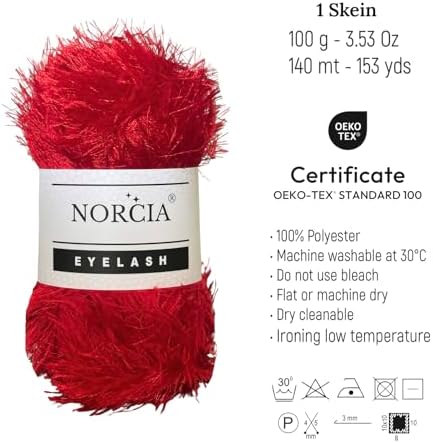 Eyelash Yarn Fun Fur Yarn(100g-3.5oz) (153yds-140mt) Fuzzy Premium Soft Crochet DIY Hand Knitting 100% Polyester