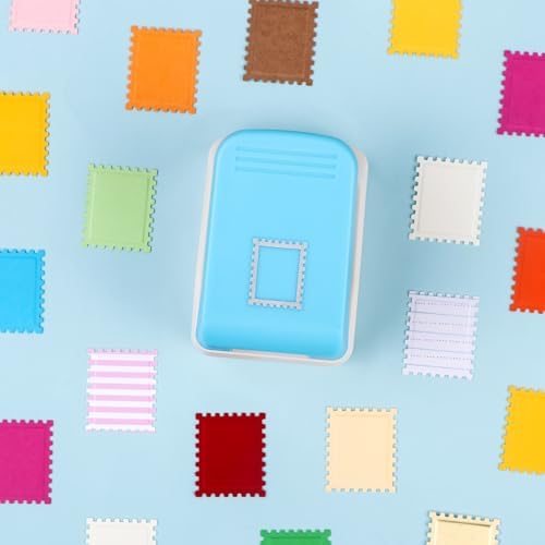 CYFUN DESIGN Stamp Puncher, 3D Embossing Postage Stamp Punch, 1.1x0.9inch Rectangular Craft Lever Puncher, Square Tag Stamps Cutter Hole Punch for Scrapbooking Journaling Paper Craft DIY Card Making