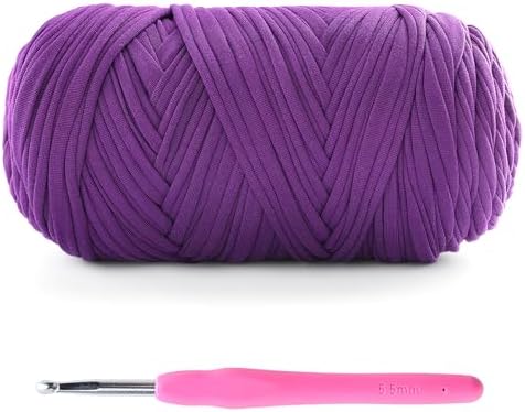 T-Shirt Yarn for Crochet - 400g/131 Yards Elastic Fabric - Violet