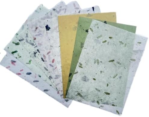 A5 Mixed Colors 50 Design 50 Sheets Natural Fiber Mulberry Tree, Mulberry paper Sheets Square Origami, Arts Folding Craft, Decoration, Paper for DIY Crafts. 8.3" x 5.8" (Mixed Colors Flowers etc., A5)