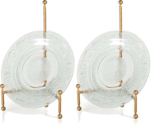 Red Co. Decorative Tripod Plate Stand and Art Holder Easel in Gold Finish - 14" h (Pack of 2)