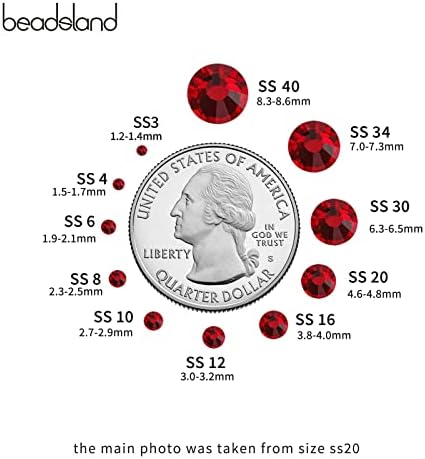 Beadsland Hotfix Rhinestones Bulk, Dark Siam, SS8, 14400pcs