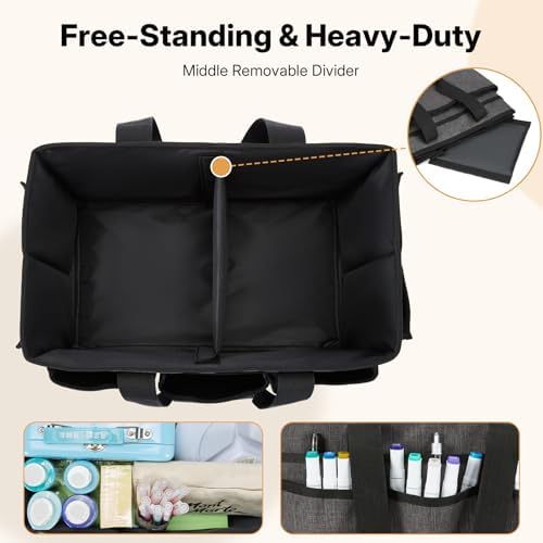 Craft Organizer Tote Bag, Art Storage Caddy with Multiple Pockets
