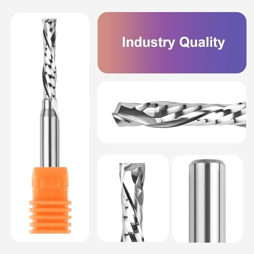 SpeTool Spiral Compression Router Bit 3/16" Cutting Diamter 1/4" Shank, Solid Carbide Router Bit Up Douwn Spiral Router Bits End Mill for CNC Wood Carving