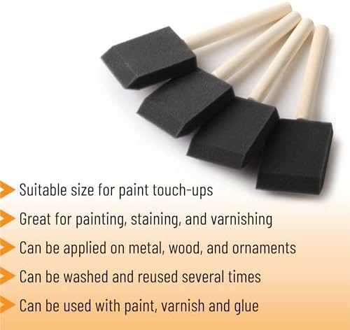 Bates Foam Paint Brushes, 2-Inch, 64 Pack - Sponge Brushes for Painting, Staining, and Mod Podge