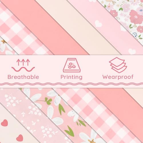 Aubliss 8pcs Fat Quarter Fabric Bundles (100% Cotton - 20'' x 20'')