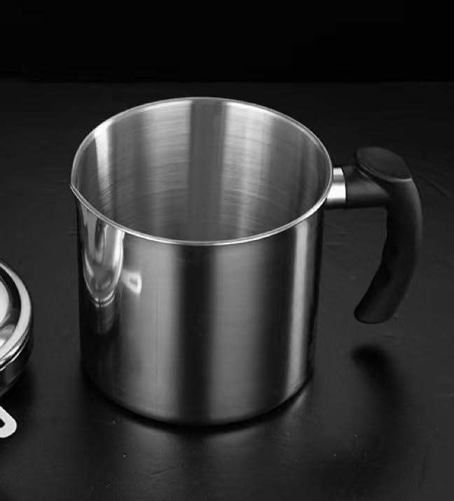 Phinicco 44oz 1.3L Candle Making Pouring Pot Wax Melting Pot and Spoon 304 Stainless Steel Candle Making Pitcher Heat-Resistant Handle
