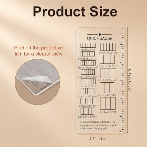 Quick Gauge Ruler for Knitting and Crochet,
