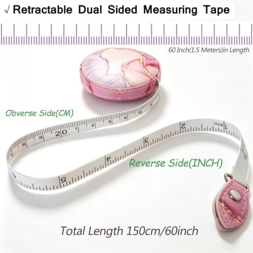 Tape Measure Body Measuring Tape，Medical Body Cloth Tailor Craft Dieting Measuring Tape, Dual Sided Retractable Ruler Colour Printed Soft Tape Measure Retractable