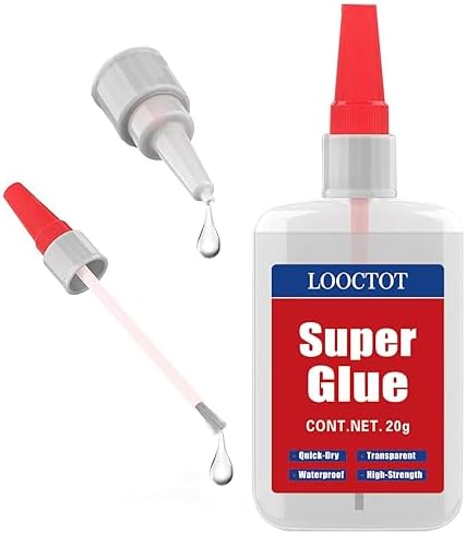 (2-in-1) Super Glue with Brush Applicator&Nozzle,3D Printer Thick Glue 20g