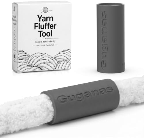 Chunky Yarn Fluffer Tool — Professional Yarn Fluffing and Restoring Tool, Suitable for Chunky Yarn and Chenille Yarn; an Essential Accessory for Hand Knitting and Crochet Blankets, Gray