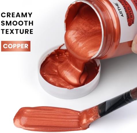 ARTME Metallic Copper Acrylic Paint, 3.38oz/100ml Copper Leaf Paint, Non Toxic, Non Fading Craft Paints for Metal, Wood, Clay, Fabric, Canvas, Furniture, Handcrafts, Art Supplies