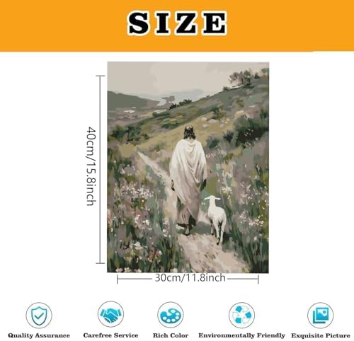 Christianity Paint by Numbers Kit for Adults Framed Canvas, Frameworkless