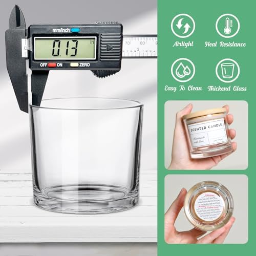 SUPMIND 4oz Clear Glass Candle Jars with Lids, 12pcs Bulk for Candle Making