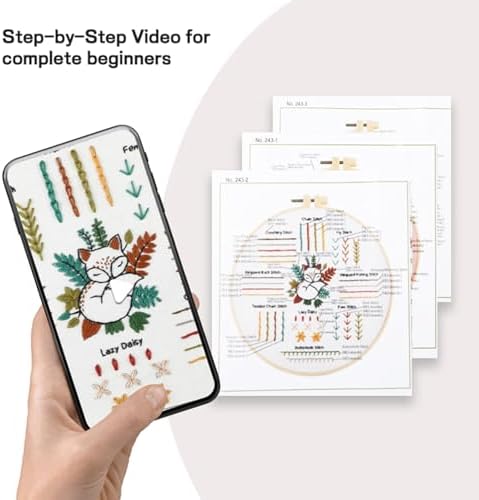 JOINRUN Beginner Embroidery Kit for Adults, 4 Pack with Video Tutorial