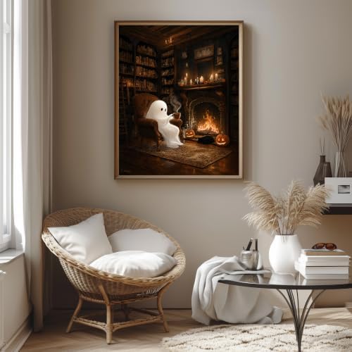 Halloween Paint by Numbers Kit for Adults,Paint by Number Adult Ghost 16x20 | Halloween Paint by Number Kit for Adults on Canvas, DIY Oil Acrylic Paints Wall Decor Gifts Pre Drawn Canvas Stress Relief