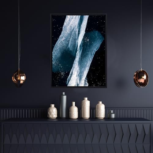 Pixy Canvas Floater Frame 30x48 for 3/4 (0.75) inch Deep Canvas Paintings/Canvas Prints/Wood Canvas Panels/Wall Art/Wall Decor/Home Decor/Artwork (Black Stripe, 30 x 48 inch, Portrait)