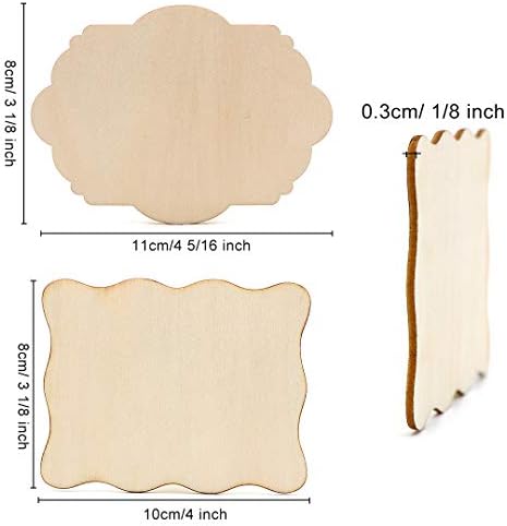 Unfinished Wood Ornaments, DIY 32pcs 4x3in Creative Irregular Wood Slices