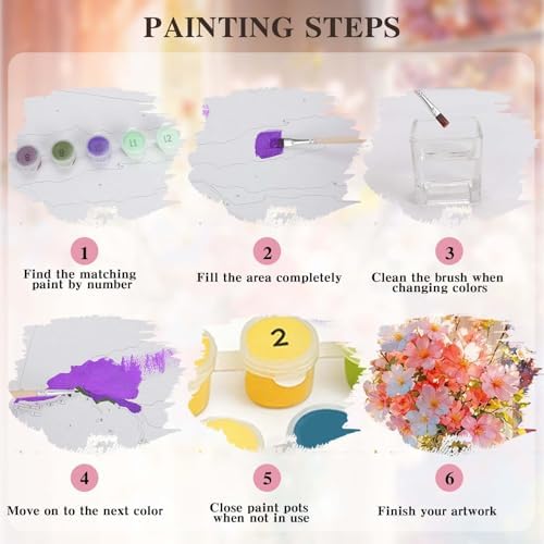 Alptiny Beautiful Flower Paint by Numbers Kit for Adults Beginner, Vase Plants Paint by Number Kits on Canvas, Floral Oil Painting Kit for Home Decor or Gift - 16x20 Inch