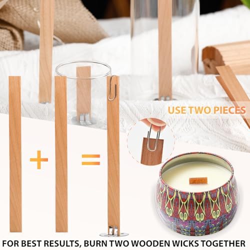 Cherry Wood Candle Wicks Set - Long Lasting Flame, 120 PCS