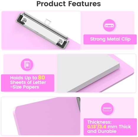 Extra Large 11x17 Clipboards, Plastic Pink Drawing Boards, Horizontal Clip Board, Landscape Layout. Suitable for Watercolor, Sketching, Painting. Art & Drafting Supply